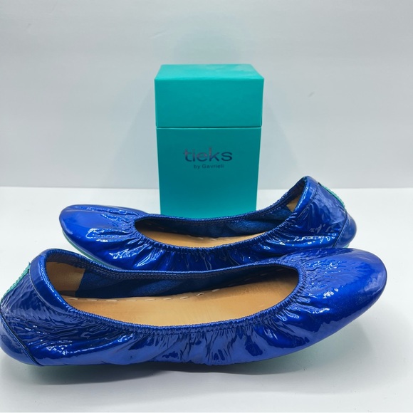 Tieks Women's Size 10 Sapphire Blue Patent Leather Flats Bright